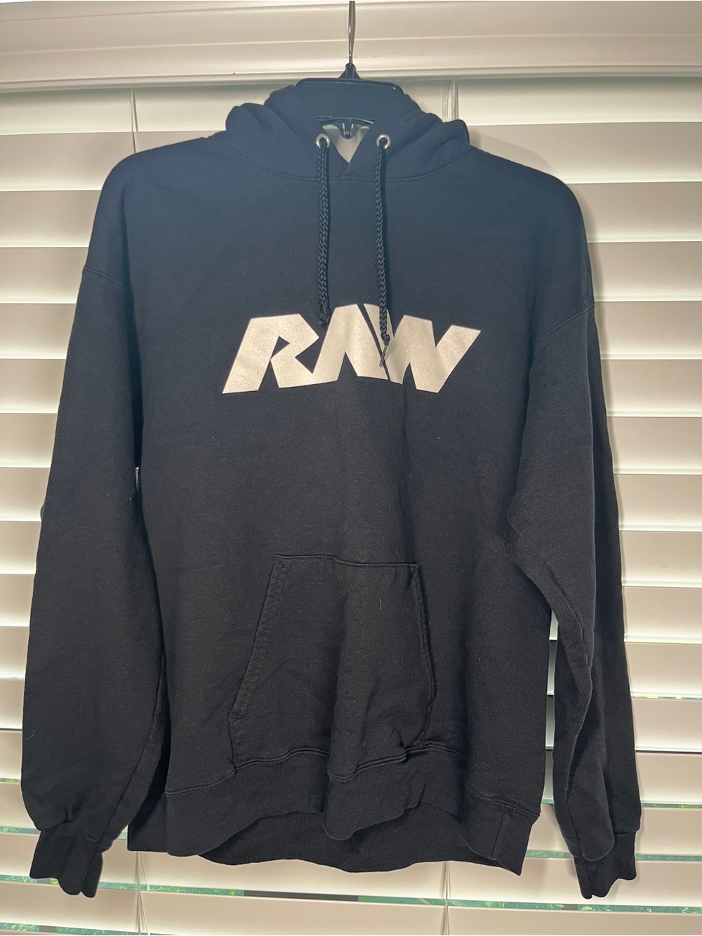 RAW Black Logo Pullover Hoodie for Men